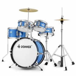 Donner EDS-220 14'' 5 Parça Mini Akustik Davul (Metallic Blue)