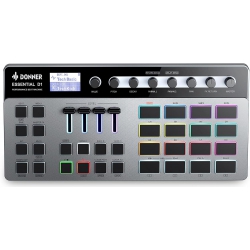Donner Essential D1 Performance Beat Machine, Step Sequencer& Finger Drum Mac...
