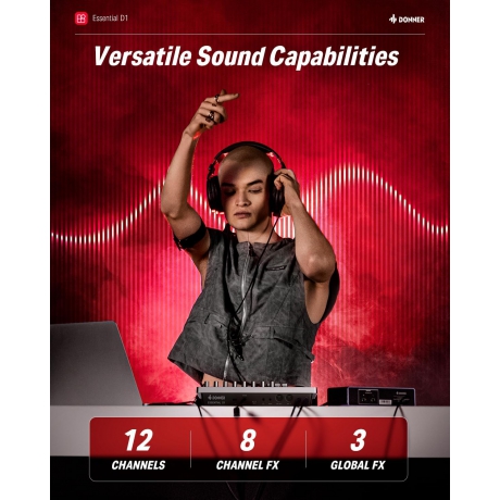 Donner Essential D1 Performance Beat Machine, Step Sequencer& Finger Drum Machine<br>Fotoğraf: 4/6