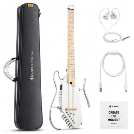 Donner Hush-I Pro Elektro Akustik Gitar (Beyaz)<br>Fotoğraf: 2/5