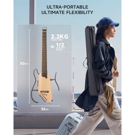 Donner Hush-I Pro Elektro Akustik Gitar (Natural Ladin)<br>Fotoğraf: 8/8