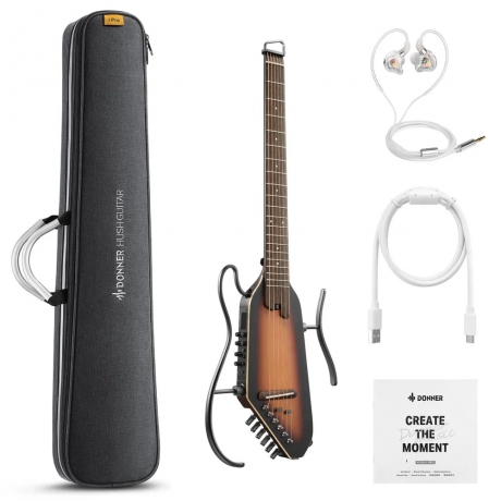 Donner Hush-I Pro Elektro Akustik Gitar (Sunburst)<br>Fotoğraf: 6/9