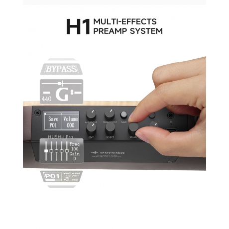 Donner Hush-I Pro Elektro Akustik Gitar (Sunburst)<br>Fotoğraf: 8/9