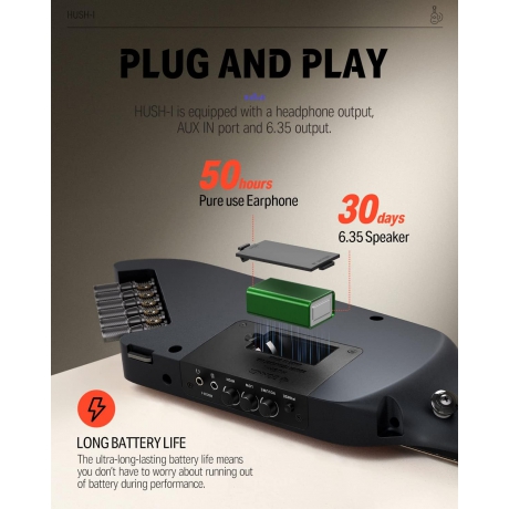 Donner HUSH-I Silent Gitar (Siyah)<br>Fotoğraf: 6/7