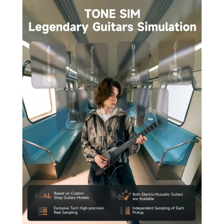 Donner HUSH X Pro Elektro Gitar (Midnight Glow)<br>Fotoğraf: 6/8