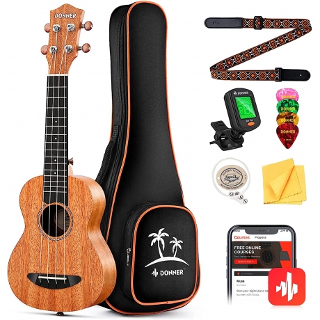 Donner Maun Tenor Ukulele Professional Tenor Ukelele Başlancıç Seti (Natural)<br>Fotoğraf: 1/6