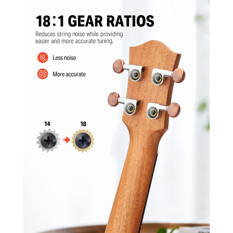 Donner Maun Tenor Ukulele Professional Tenor Ukelele Başlancıç Seti (Natural)<br>Fotoğraf: 3/6