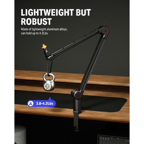 Donner MS-1 Boom Mikrofon Arm (Siyah)<br>Fotoğraf: 5/8