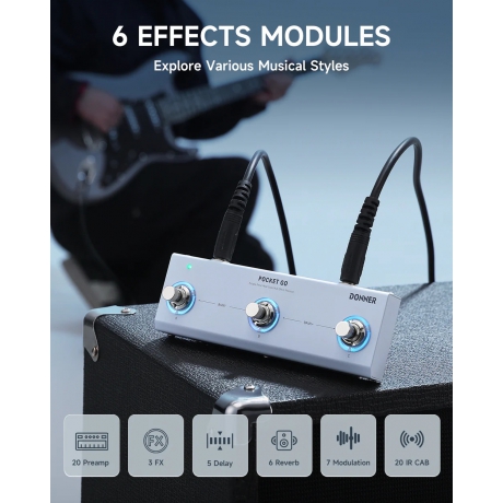 Donner Pocket Go Multi Efekt Pedalı<br>Fotoğraf: 5/10