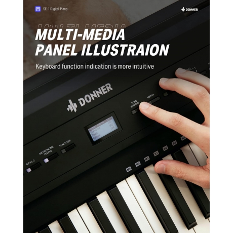 Donner SE-1 Dijital Piyano (Siyah)<br>Fotoğraf: 3/7