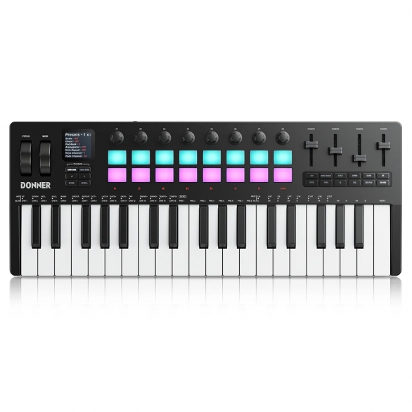 Donner Starrykey-37 Play MIDI Klavye Kontrolcüsü, Fotoğraf: 1/3