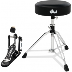 DW Drums 3000 Serisi 2 Parça Aksam Paketi (Single Pedal & Davul Tabure)