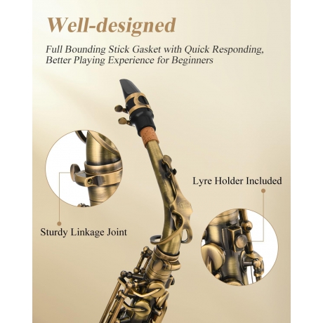 Eastar AS-II-AB Mi Bemol Alto Saksofon (Vintage)<br>Fotoğraf: 4/6