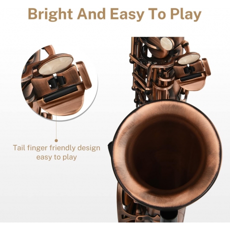 Eastar AS-II-AB2 Mi Bemol Alto Saksofon (Vintage Bronz)<br>Fotoğraf: 5/6