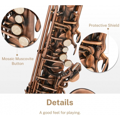 Eastar AS-II-AB2 Mi Bemol Alto Saksofon (Vintage Bronz)<br>Fotoğraf: 3/6