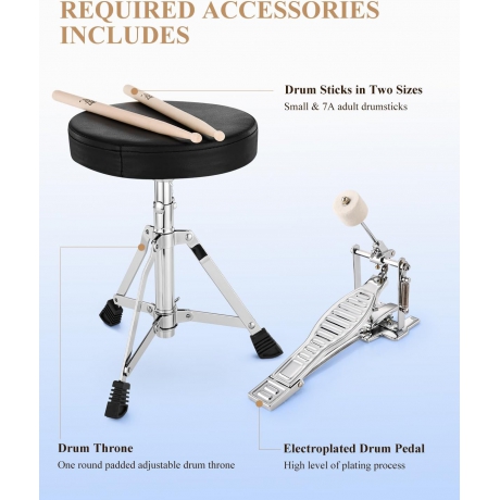 Eastar EDS-180BE 14" 3-Parça Çocuk Davulu (Mirror Blue)<br>Fotoğraf: 8/8