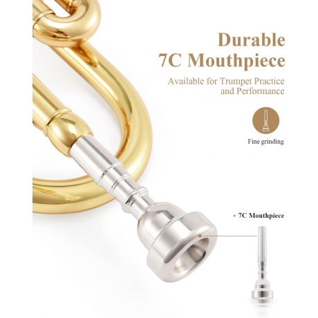 Eastar ETR-380 Standard Si Bemol Trompet (Golden)<br>Fotoğraf: 5/7