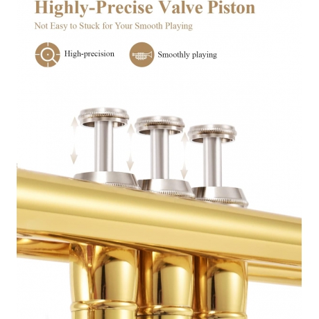 Eastar ETR-380 Standard Si Bemol Trompet (Golden)<br>Fotoğraf: 3/7