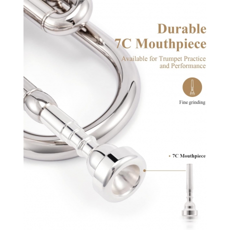 Eastar ETR-380N Standard Si Bemol Trompet (Silver)<br>Fotoğraf: 5/7