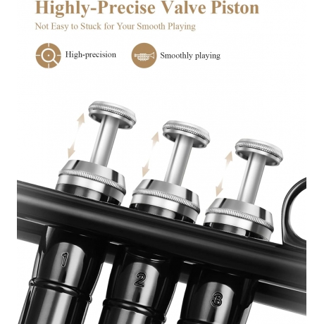 Eastar ETR-380N Standard Si Bemol Trompet (Siyah)<br>Fotoğraf: 3/7