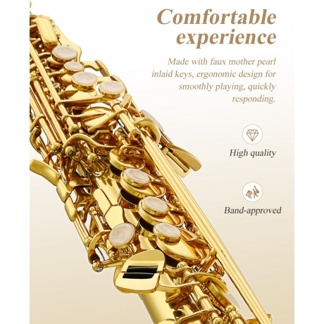 Eastar SS-II Bb Flat Sax Soprano Saksafon<br>Fotoğraf: 2/5