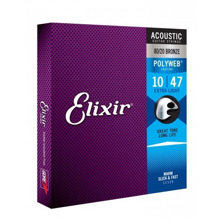 Elixir 11000 Polyweb Bronze Extra Light Akustik Gitar Teli (.010-.047)<br>Fotoğraf: 2/3