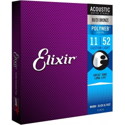 Elixir 11025 Polyweb Bronze Custom Light Akustik Gitar Teli (.011-.052)