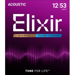 Elixir 11050 Polyweb Bronze Light Akustik Gitar Teli (.012-.053)