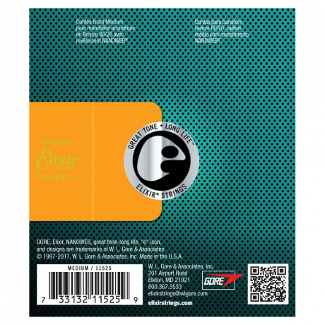 Elixir 11525 Bronze With Nanoweb Coating 80/20 Mandolin Teli (11-40)<br>Fotoğraf: 2/2