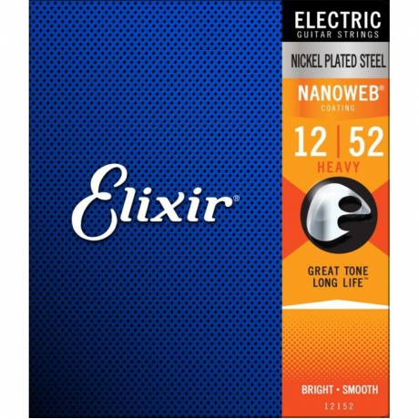 Elixir 12152 Nanoweb Heavy Elektro Gitar Teli (12-52)<br>Fotoğraf: 1/1