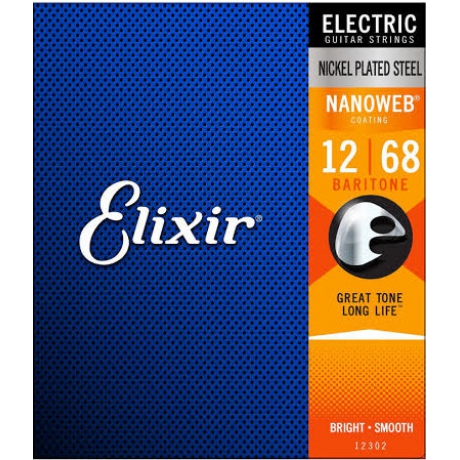 Elixir 12302 Nanoweb Baritone Elektro Gitar Teli (12-68)<br>Fotoğraf: 1/1