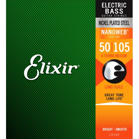 Elixir 14102 Nanoweb Heavy 4 Telli Bas Gitar Teli (50-105)<br>Fotoğraf: 1/1