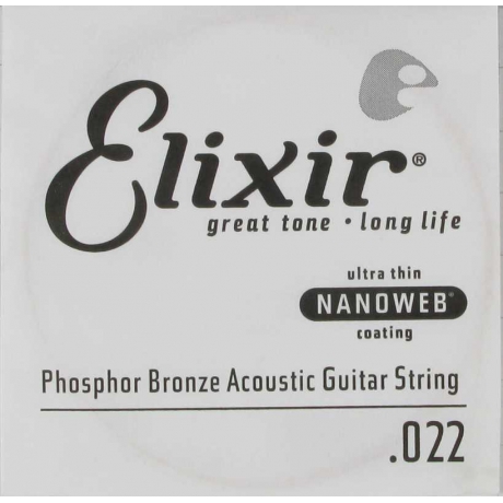 Elixir 14122 Nanoweb Phosphor Bronze Tek Akustik Gitar Teli (22)<br>Fotoğraf: 1/1