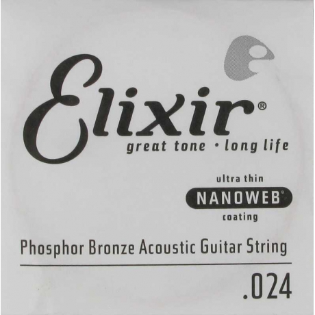 Elixir 14124 Nanoweb Phosphor Bronze Tek Akustik Gitar Teli (24)<br>Fotoğraf: 1/1