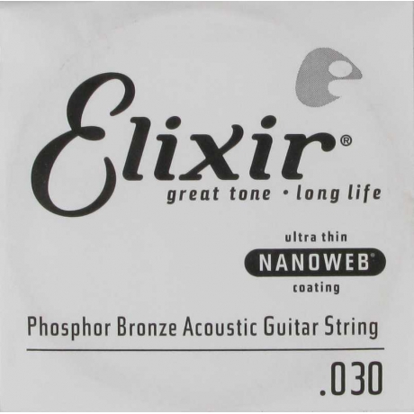 Elixir 14130 Nanoweb Phosphor Bronze Tek Akustik Gitar Teli (30)<br>Fotoğraf: 1/1