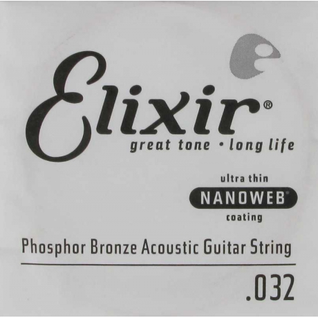 Elixir 14132 Nanoweb Phosphor Bronze Tek Akustik Gitar Teli (32)<br>Fotoğraf: 1/1