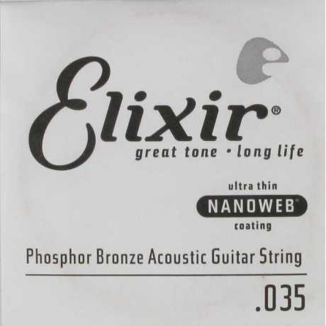 Elixir 14135 Nanoweb Phosphor Bronze Tek Akustik Gitar Teli (35)<br>Fotoğraf: 1/1