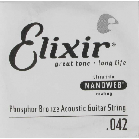 Elixir 14142 Nanoweb Phosphor Bronze Tek Akustik Gitar Teli (42)<br>Fotoğraf: 1/1