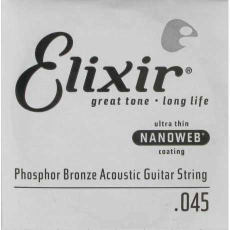 Elixir 14145 Nanoweb Phosphor Bronze Tek Akustik Gitar Teli (45)<br>Fotoğraf: 1/1