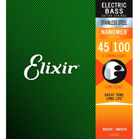 Elixir 14652 Nanoweb 4 Telli Bas Gitar Teli (45-100)<br>Fotoğraf: 1/1