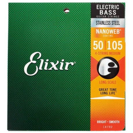 Elixir 14702 Stainless Steel Set Bas Gitar Teli (50-105)<br>Fotoğraf: 1/1