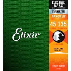 Elixir 14782 Stainless Steel Nanoweb Coated Light Medium 5 Telli