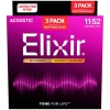 Elixir Nanoweb Bronz 3’lü Paket Akustik Gitar Teli (11-52)<br>Fotoğraf: 1/1