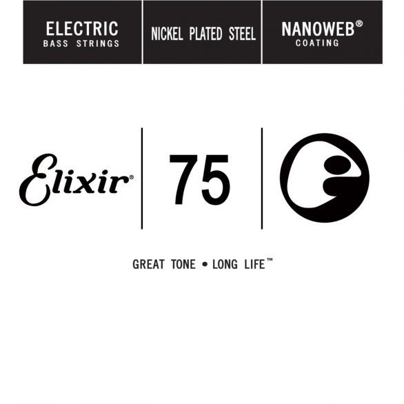 Elixir NANOWEB Coating Long Scale Tek Bas Gitar Teli (.075), Fotoğraf: 1/1