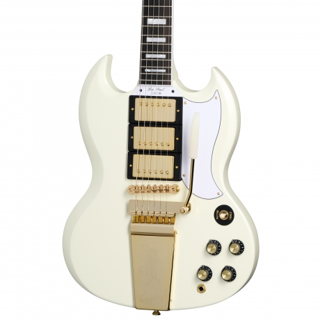 Epiphone 1963 Les Paul SG Custom Maestro Vibrola Elektro Gitar (Classic White)<br>Fotoğraf: 3/8