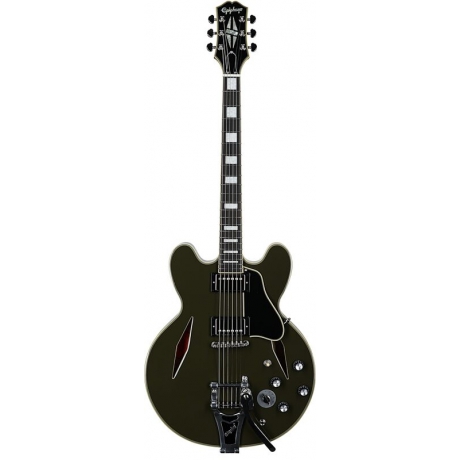 Epiphone Exclusive Shinichi Ubukata ES-355 Custom Elektro Gitar (Olive Drab)<br>Fotoğraf: 1/5
