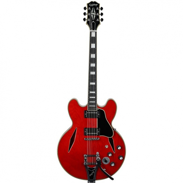 Epiphone Exclusive Shinichi Ubukata ES-355 Custom Elektro Gitar (Satin Cherry), Fotoğraf: 1/6