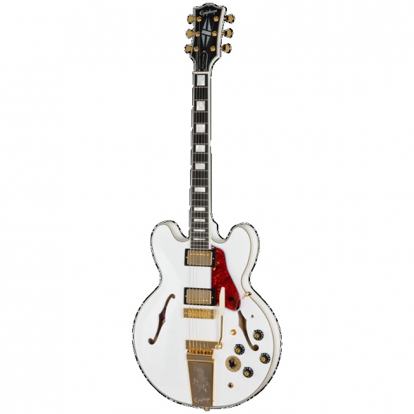 Epiphone IGC Alex Lifeson 1976 ES-355 Reissue Semi Hollow Elektro Gitar (Alpine White), Fotoğraf: 1/10