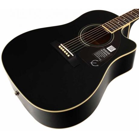 Epiphone J-45EC Studio - Solid Top Fishman Presys-II Elektro Akustik Gitar (Ebony)<br>Fotoğraf: 3/4