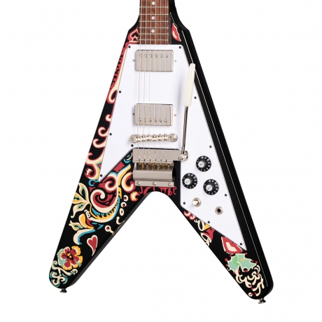 Epiphone Jimi Hendrix "Love Drops" Flying V Elektro Gitar (Ebony)<br>Fotoğraf: 2/9